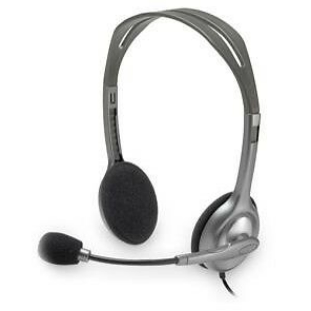 Vintage NWOT Logitech H110 Gray/Silver Headband Headsets
